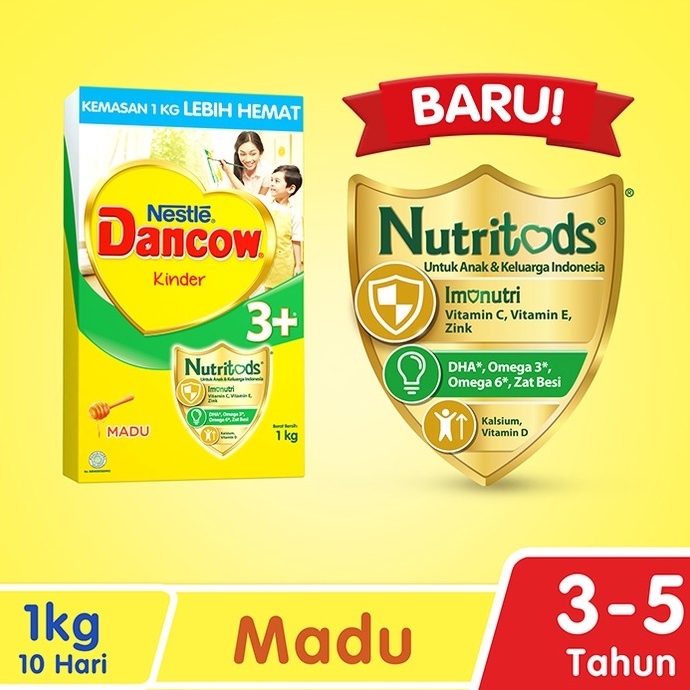 Dancow 3+ Susu Pertumbuhan Rasa Vanila / Madu  3-5 Tahun Box 1 kg