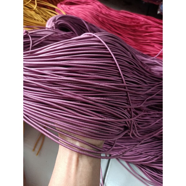 tali bulat elastis tali string elastis/tali karet bulat  3mm 13 warna( permeter)-Ungu A