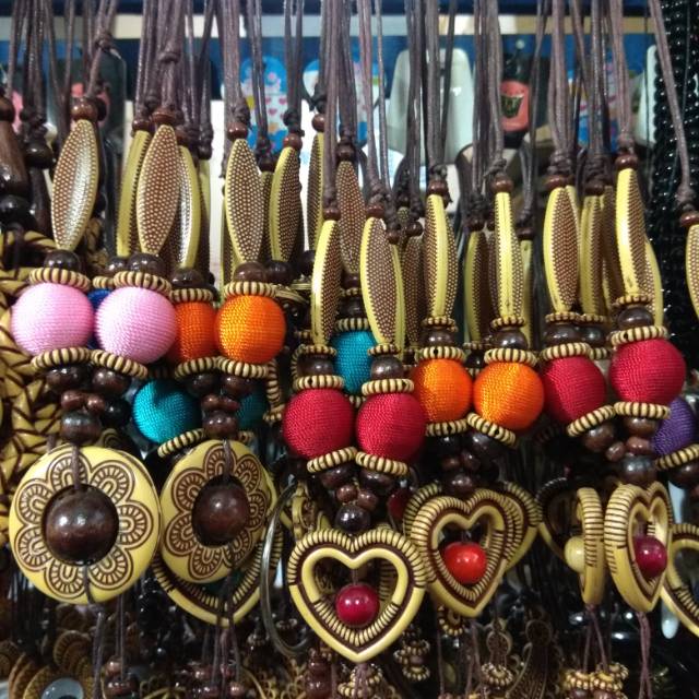 KALUNG ETNIK LOVE DAN BUNGA WARNA WARNI - AKSESORIS FASHION OOTD MURAH