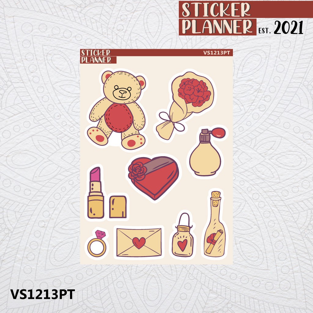 

Valentine Gift Sticker Planner Sticker Sheet, Bujo, Hobonichi, Scrapbook, Journal, & Agenda