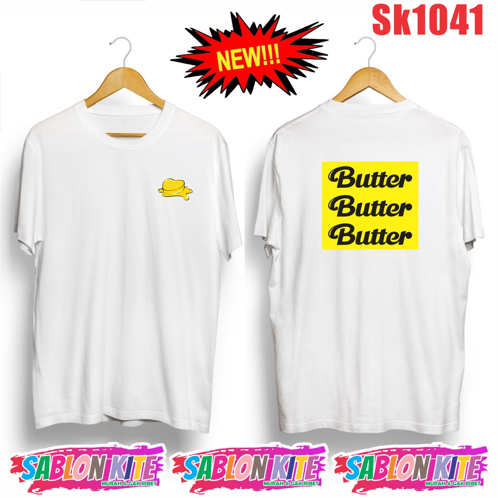 MURAH!!! KAOS KPOP BUTTER JHOPE JIN SEOKJIN SK1041 SABLON DPN BLKG FG JH V SG RM JIN JM