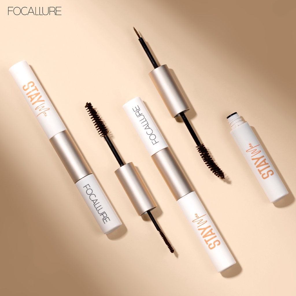 FOCALLURE  2 In 1 Waterproof Mascara Eyeliner &amp; Mascara Fiber-filled Eyelash Primer