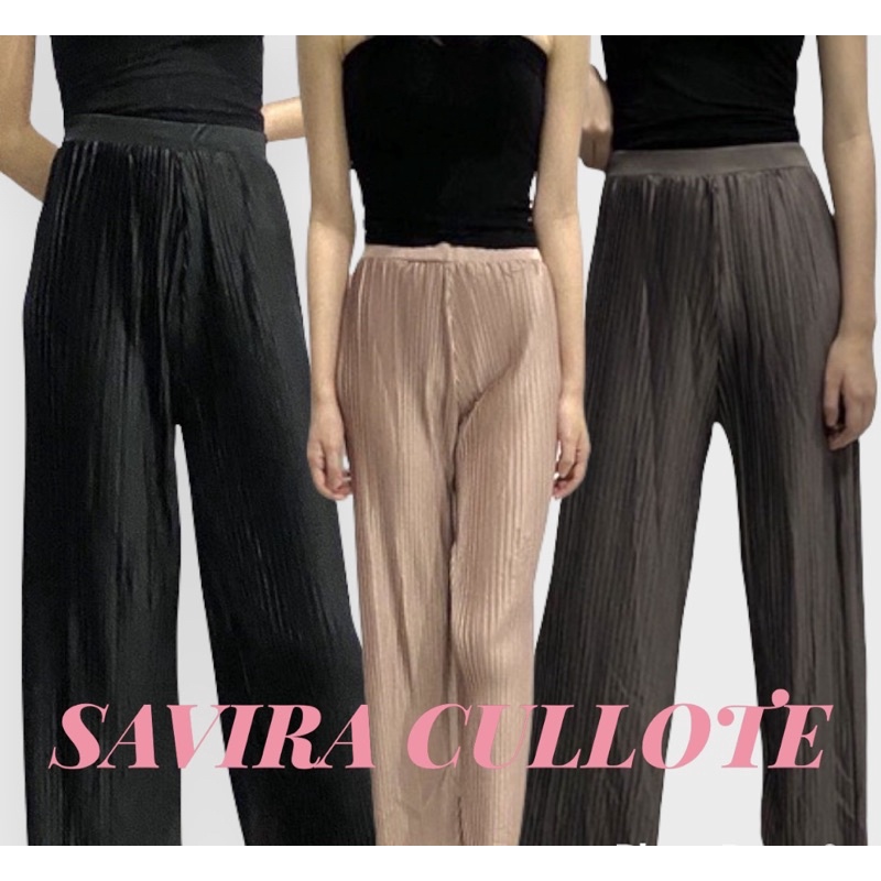 Savira Pants - Celana Kulot Wanita - Celana Kulot Plisket - Celana Kulot Premium - Celana Kulot Panjang - Kulot Bahan Plisket