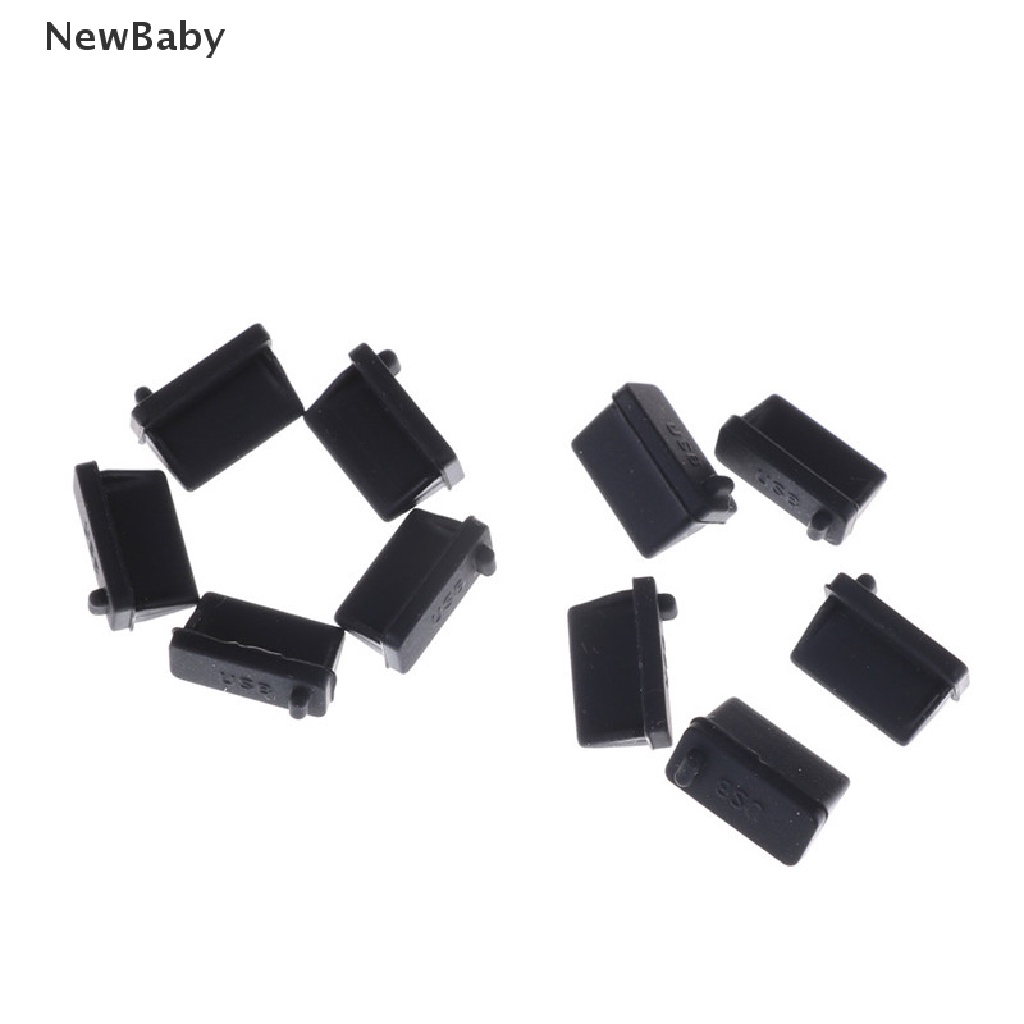 NewBaby 10pcs Black Rubber A Type Female USB Anti Dust Protector Plugs Stopper Cover ID