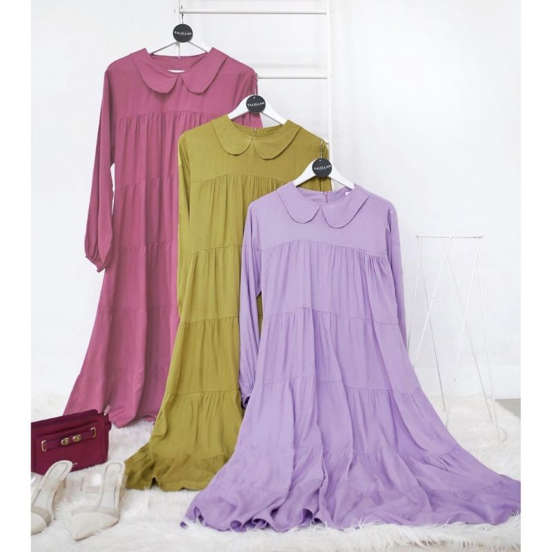 ORIGINAL SUKMA MIDI DRESS KERAH MIDI LILAC KOREA ALA SELEBGRAM ATASAN FASHION MUSLIM WOMEN OOTD