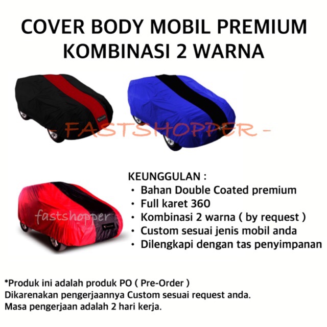 CAR BODY COVER / SARUNG MOBIL / SELIMUT MOBIL / COVER MOBIL WARNA BAHAN WATERPROFF SELIMUT  MOTOR