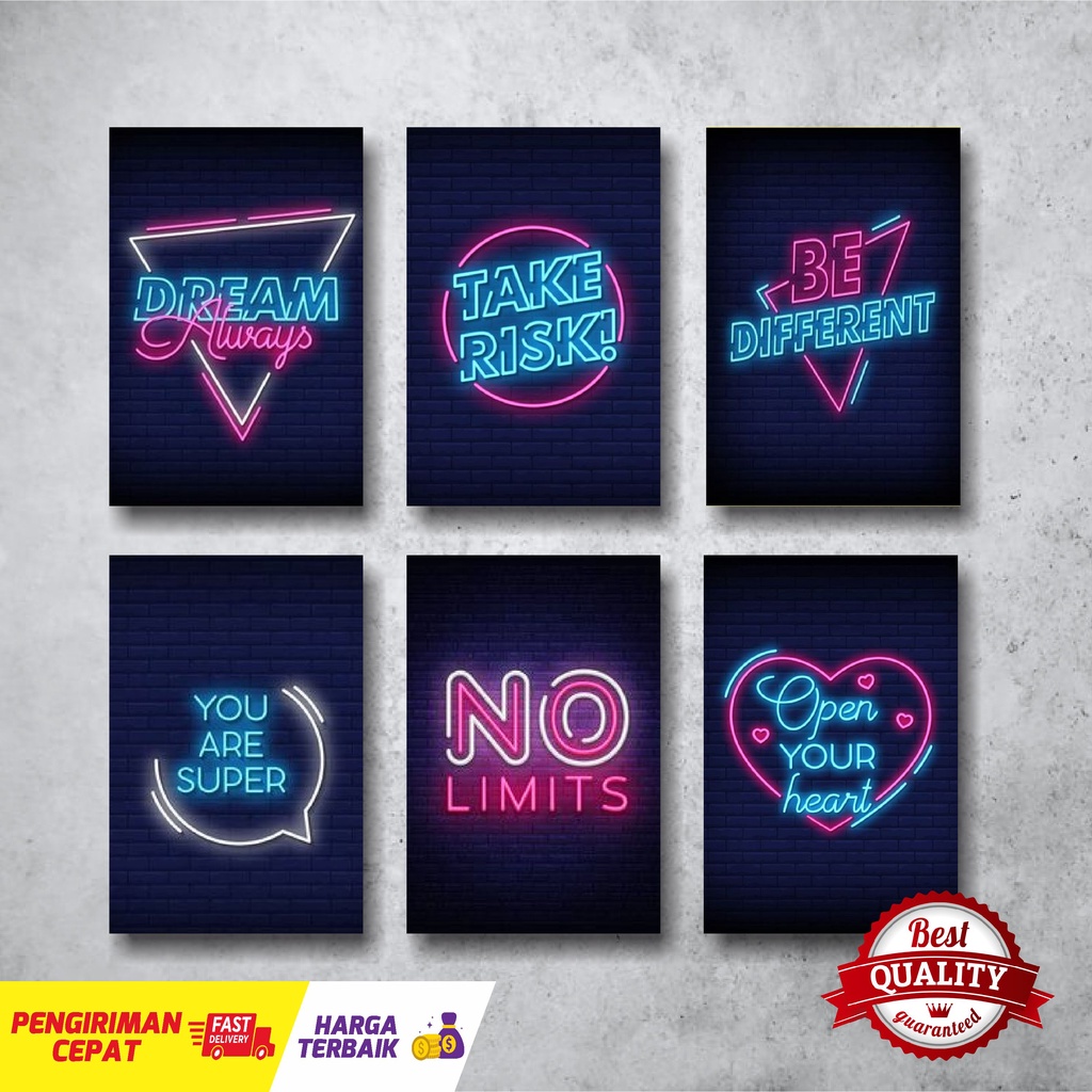 Wall Decor Hiasan Poster Dinding Kayu Kamar Tidur Aesthetic Dekorasi Dinding Motivasi Estetik Neon K
