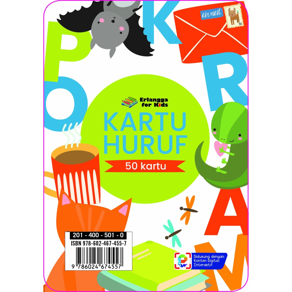 KARTU HURUF 50 KARTU ORIGINAL ERLANGGA FOR KIDS