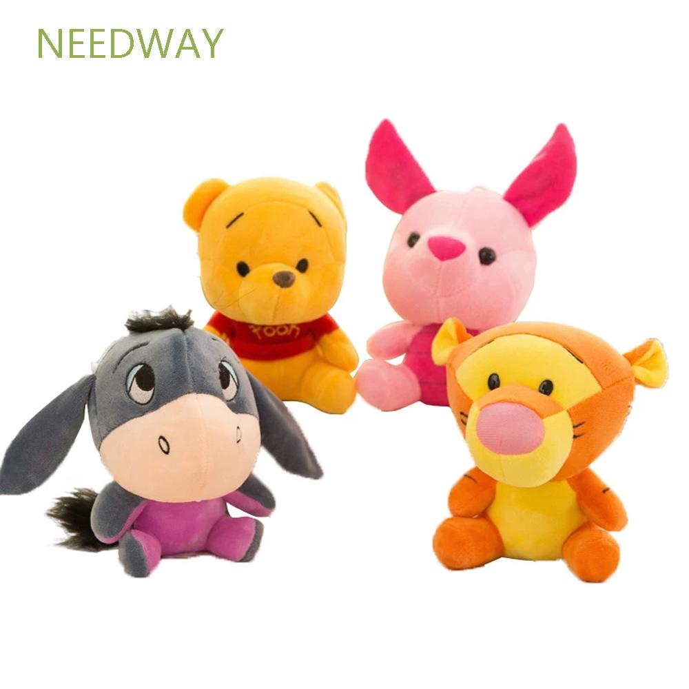 Needway  Birthday Gift Plush Dolls Cute Stuffed Toys Winnie the Pooh Bear Stuffed Animals Ddonker Pendant 12-18cm Keychain Pig Tigger