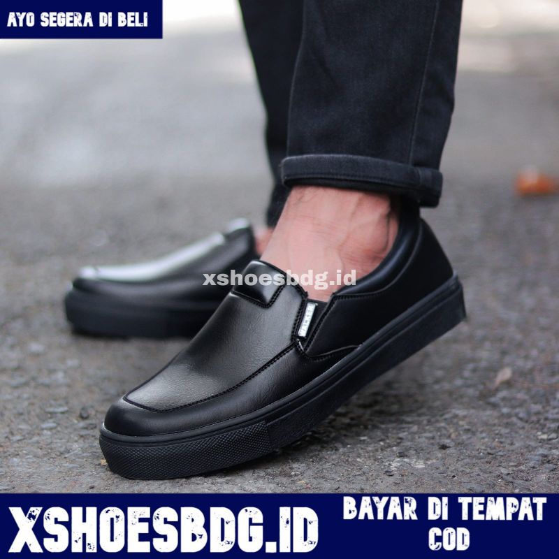 Xshoesbdg.id x Kean Sepatu Slip On Pria Sepatu Casual Pria  Formal Slop Santai Kerja Kuliah Kantor