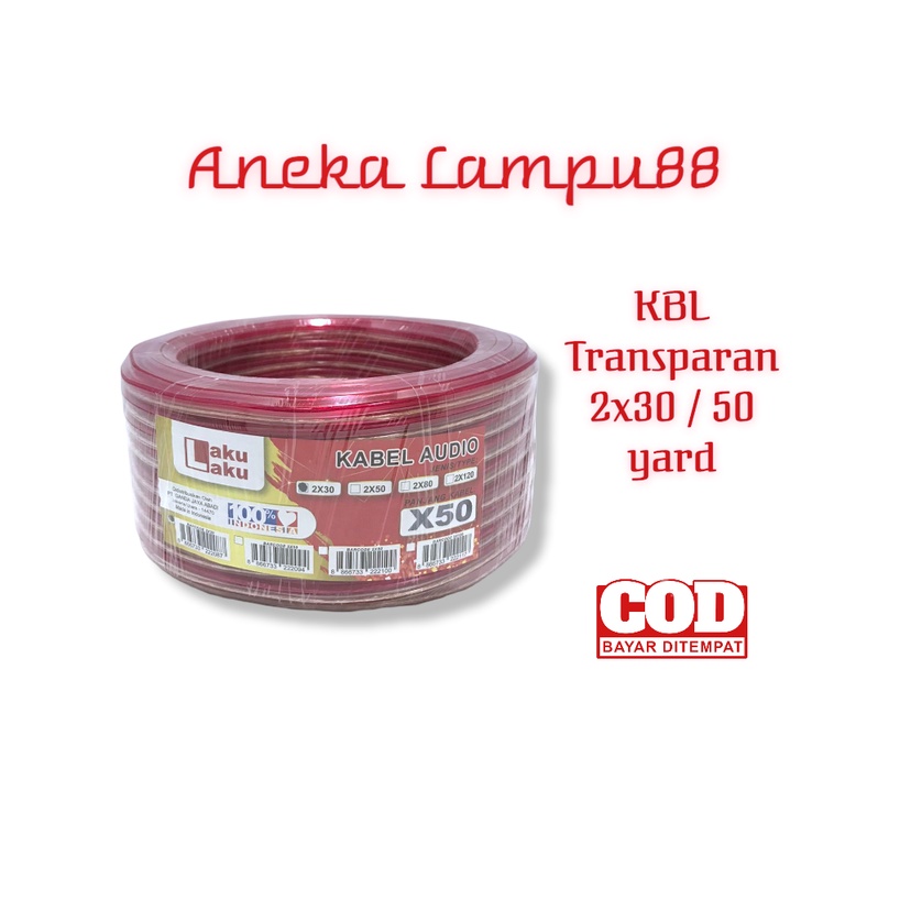 KABEL LISTRIK TRANSPARAN 2X30 50 YARD - KABEL TRANSPARAN - KABEL 40 METER