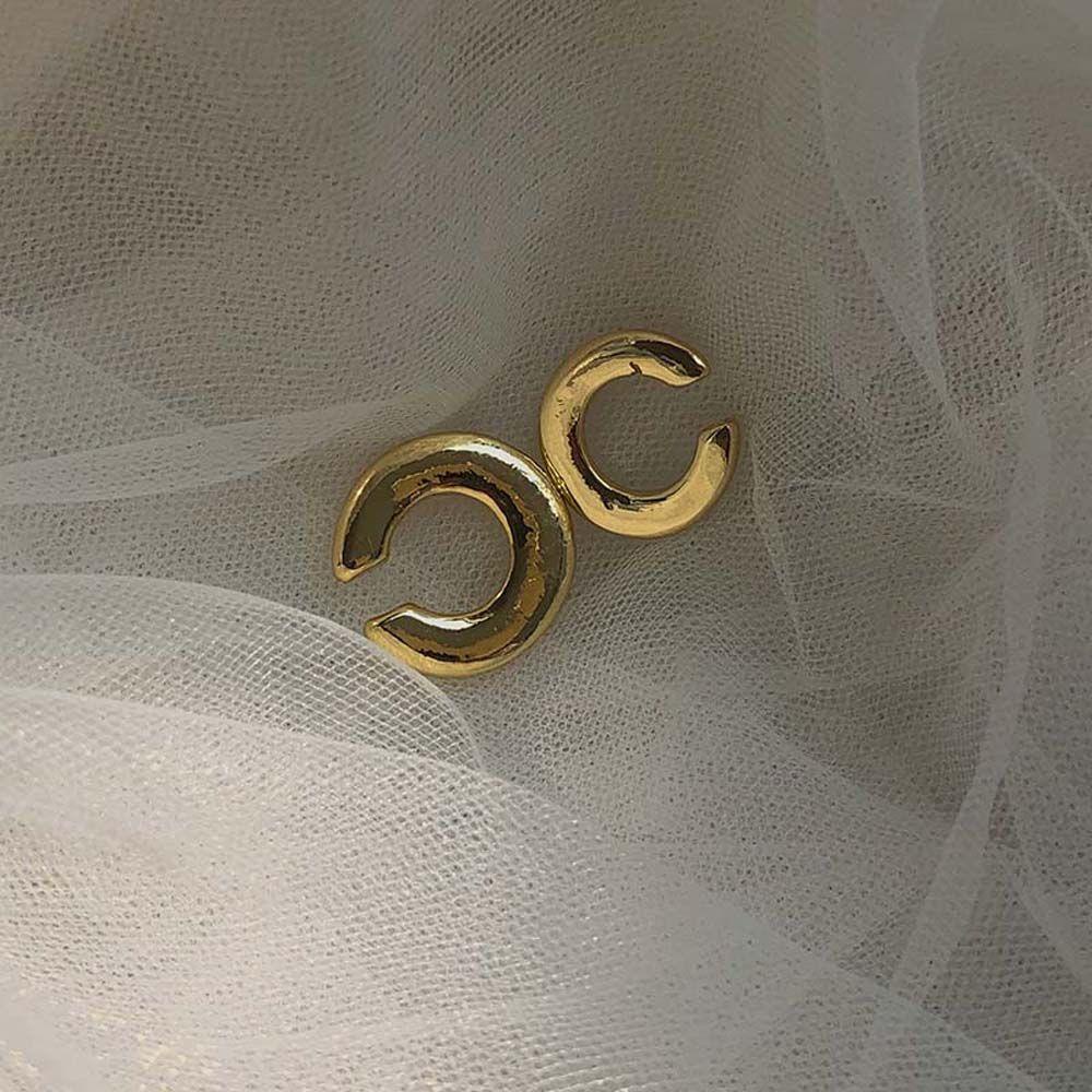 Nickolas1 Anting Klip 2pcs /set Non Piercing Tulang Rawan Tragus Besar Bulat Alloy Perhiasan