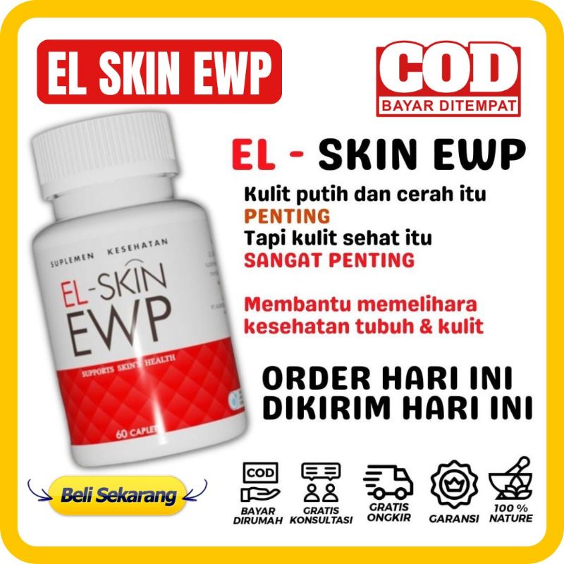 EWP ELSKIN COLLAGEN Isi 60 Kapsul - EWP ELSKIN COLAGEN Suplemen Kolagen Untuk Pelembab Kulit & Nutri