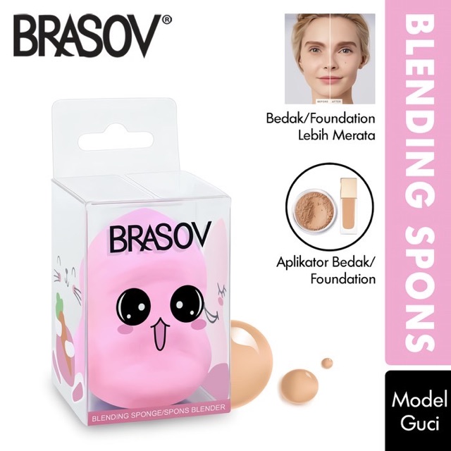 Brasov Spons Make Up Model Guci Diameter 3.5 Cm Concealer Sponge Blending Spon Xx-Ct