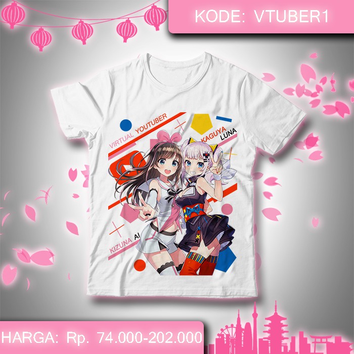 Baju Kaos Virtual Youtuber - Kizuna Ai - Kaguya Luna
