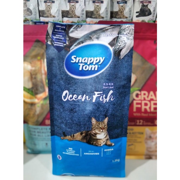 Makanan Kucing Dry Food Snappy Tom 1,5 kg - Ocean Fish