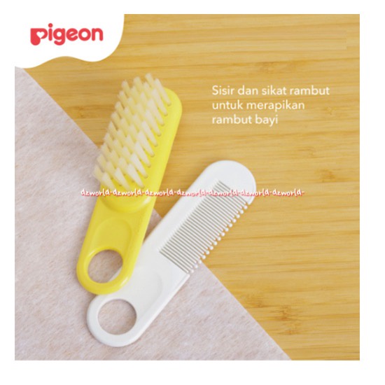 Pigeon Comb &amp; Hair Brush Sisir Bayi Anak Bulu Lembut Halus Pigen Yellow Combs Comb Hair Sisir Lembut Halus Pigeons Baby