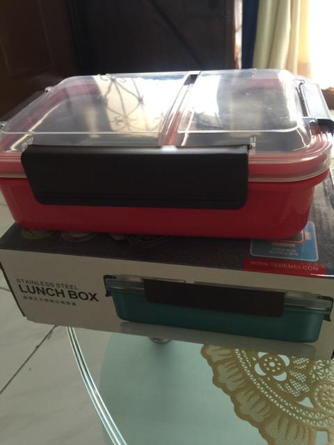 Tempat Makan Lunch Box Sekat 2 Stainless Steel Tedemei