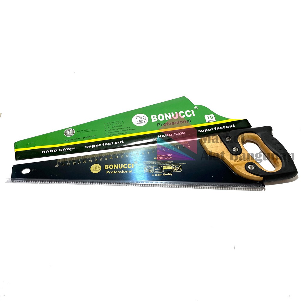 Gergaji Kayu Gagang Lapis Karet 18” / Handsaw Gorok 18 Inci-3
