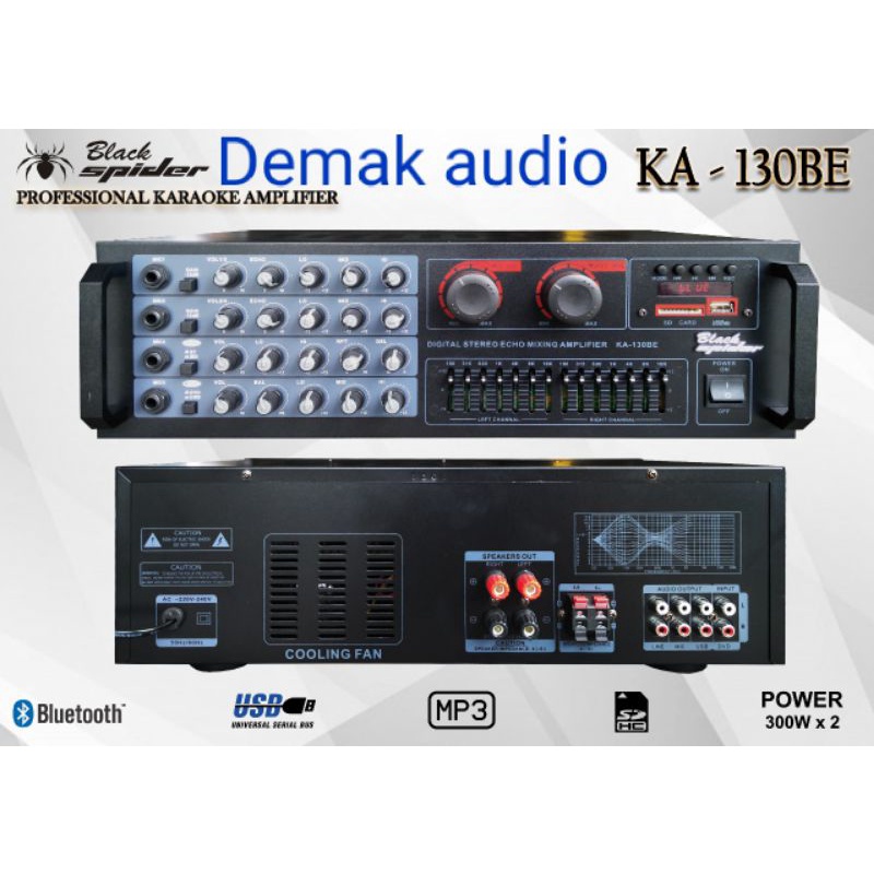 AMPLIFIER KARAOKE BLACK SPIDER KA 130 BE POWER MIXER ORIGINAL
