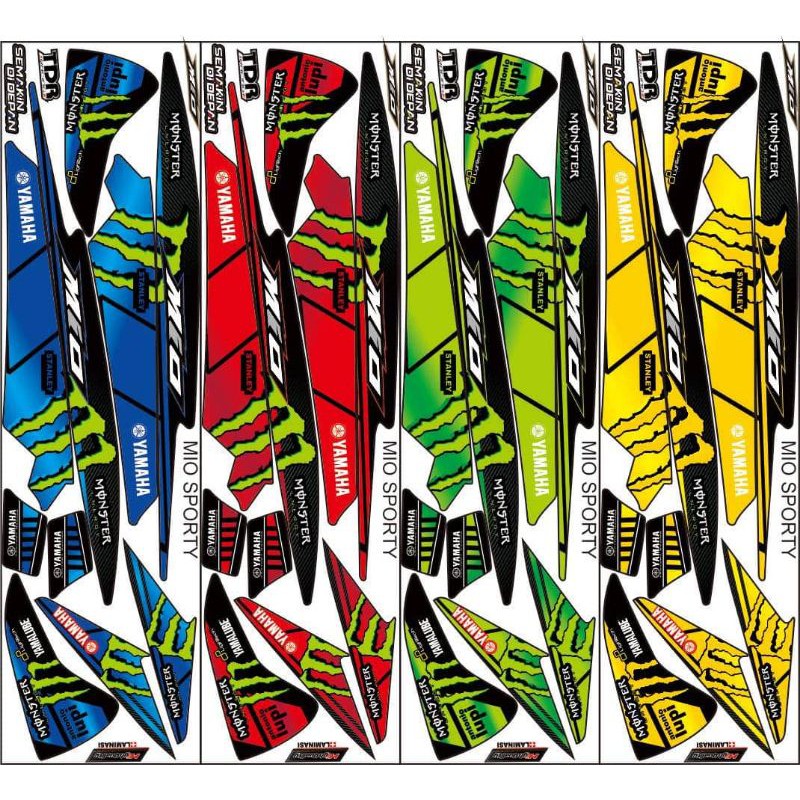 (BISA COD) STRIPING STIKER MOTOR MIO SPORTY/SMILE/KARBU (Monster)