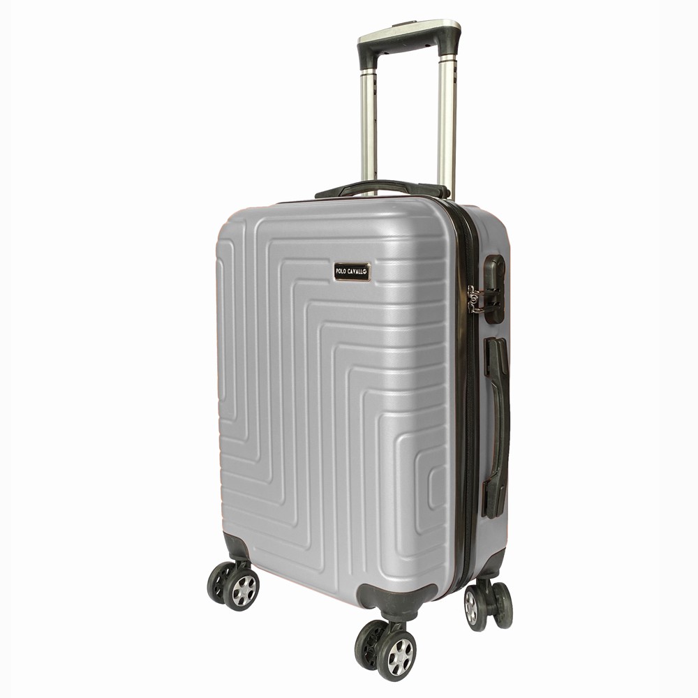 Free Shipping! Koper Fiber POLO MILANO Koper Kabin 20inch Koper Travelling Anti Pecah TC23 - Silver