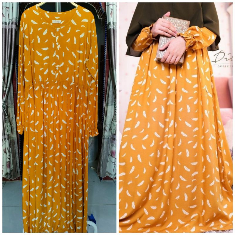 PL DITSY QUILL MUSTARD XL