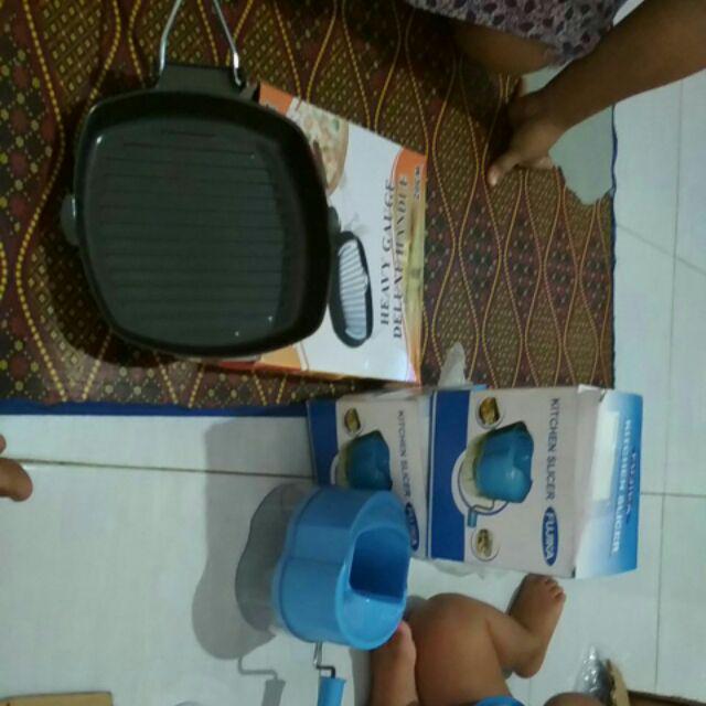 Square Grill Pan Teflon Non Stick Frying Pan Wajan Mini Panci