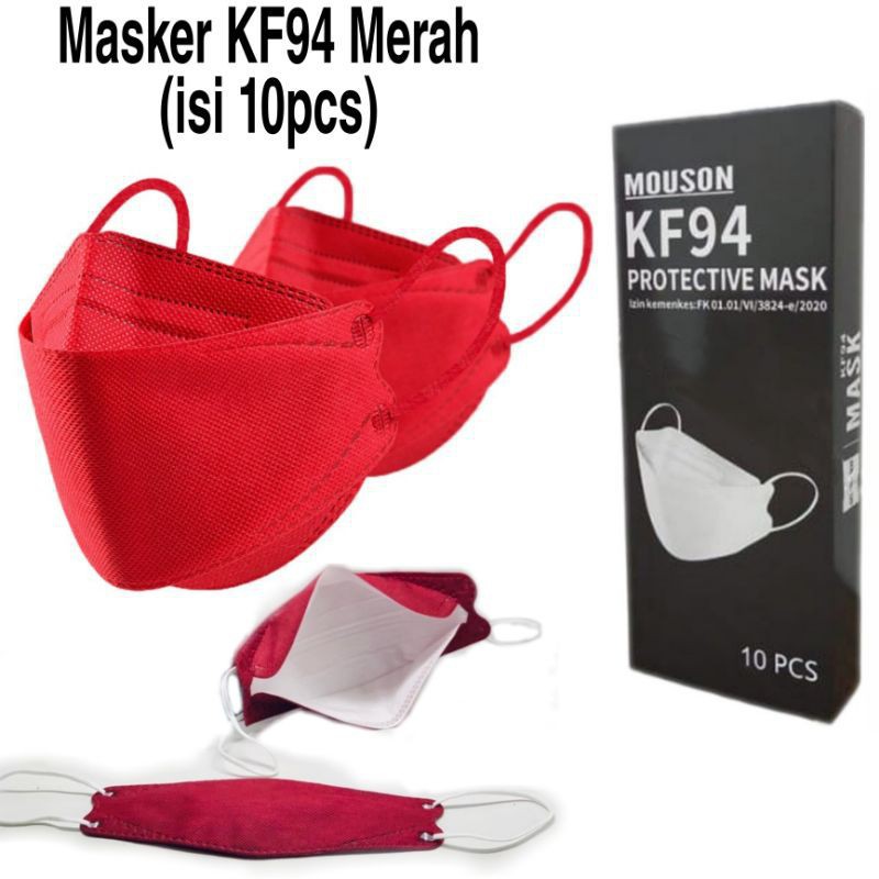 Masker KF94 Embos isi 10pcs Warna Warni