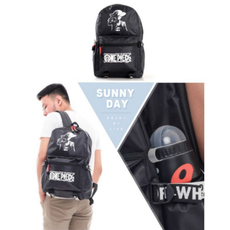 COD tas ransel sablon karakter one piece tas backpack distro terbaru keren Tas kuliah kerja unisex