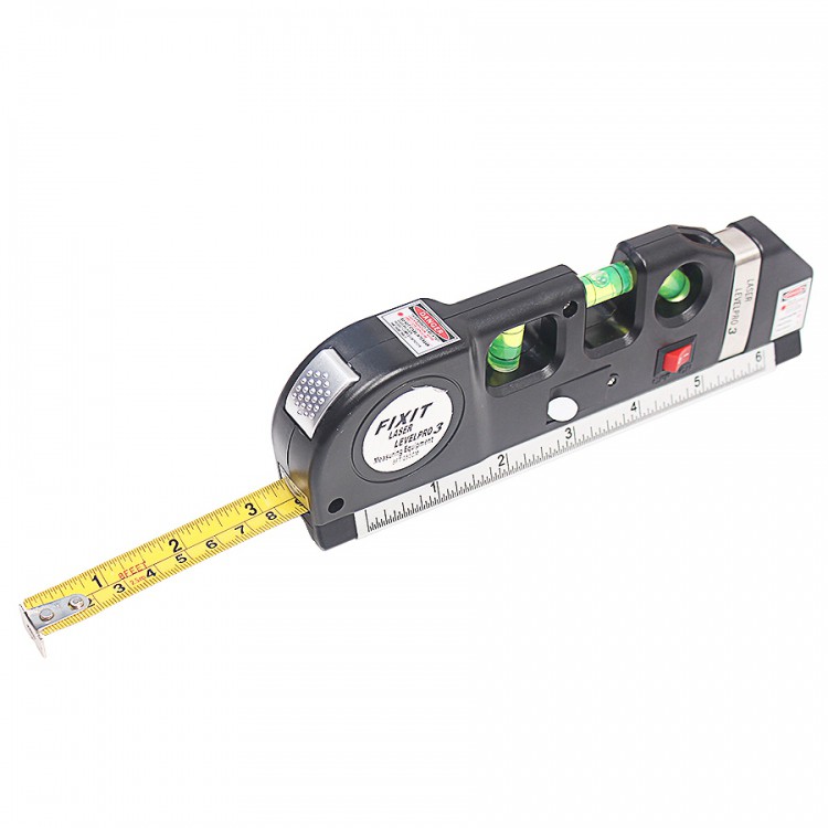 

KMZ Taffware LEVELPRO3 Penggaris Laser Horizontal Vertical 250CM + Waterpass - TL243 - Black