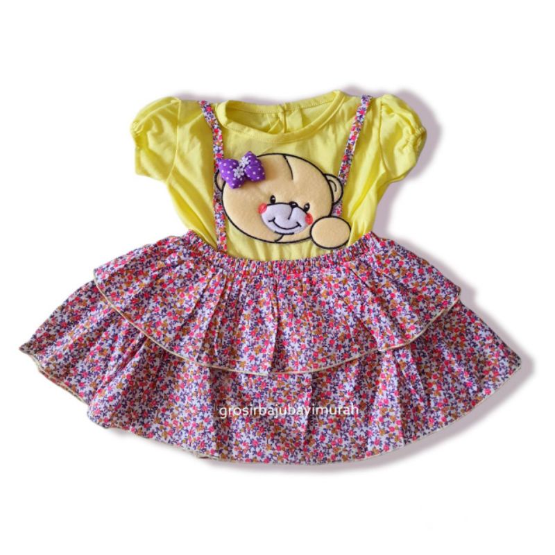 dress baju bayi LALA BEAR (3-12bln)