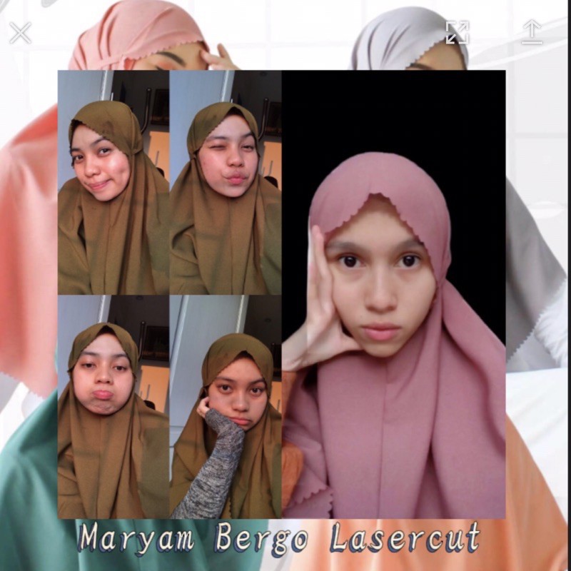 JILBAB INSTANT / HIJAB INSTANT BERGO MINA MARYAM LASER