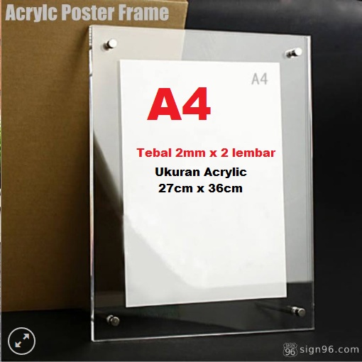 

Baru Frame Poster- Papan Iklan Mading - Acrylic 2Mm - Untuk Media/Kertas A4