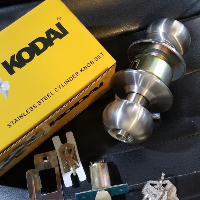 KUNCI PINTU BULAT/KUNCI PINTU KAMAR MANDI KODAI (1 SET)