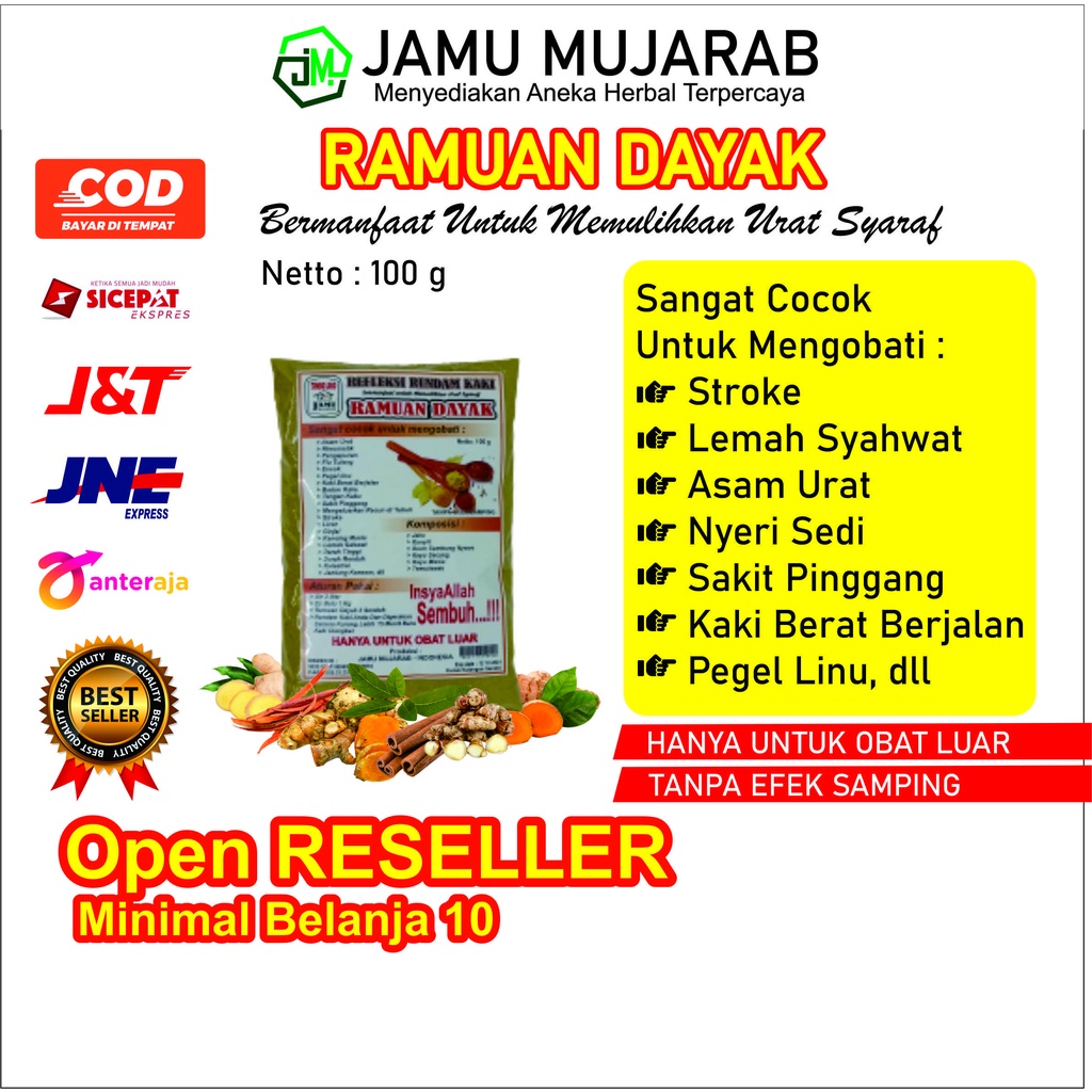 Herbal RAMUAN DAYAK 100 g Jamu Mujarab Terapi Rendam Kaki dan Tangan Cocok Untuk Keluhan Anda