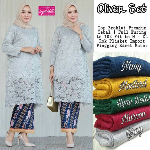 Oliver set || setelan broklat || setelan jumbo || setelan batik || fashion solo