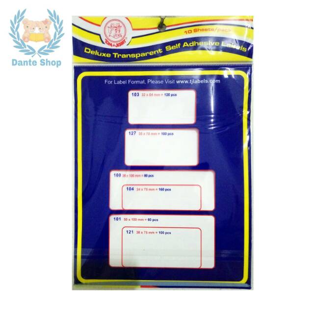 Label transparan T&amp;J 103 ( Label Undangan Transparant )