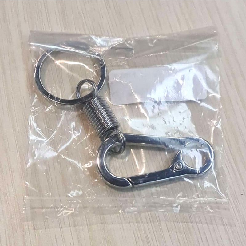 Carabiner dengan Per Stainless Steel Gantungan Kunci - LC-1118-6 - Silver