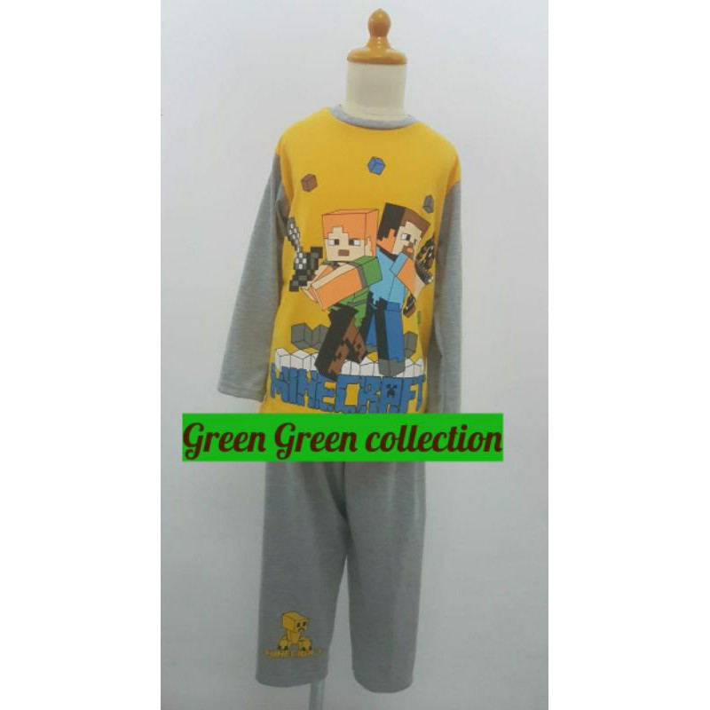 Piyama Kaos Anak Premium Minecraft