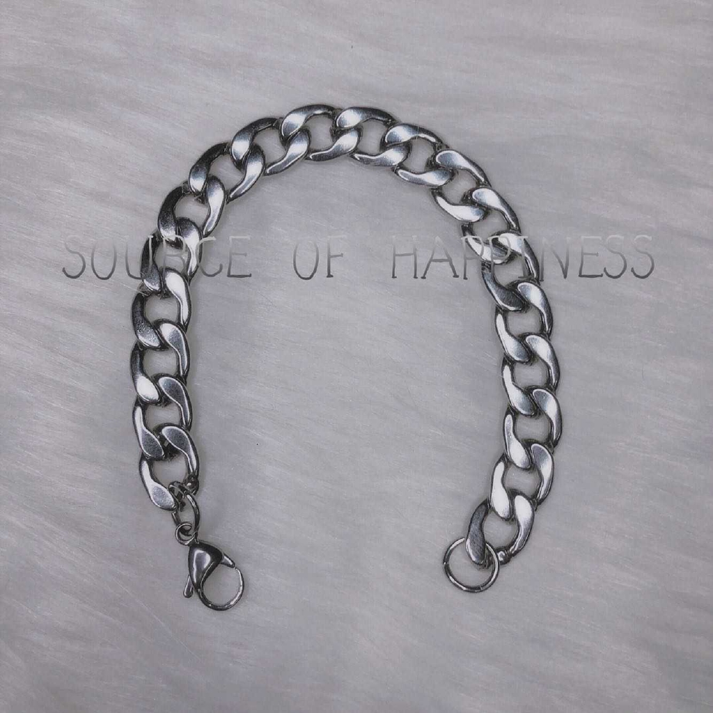 Gelang Titanium Rantai Gaya Punk Anti Karat Gelang Titanium Rantai Gaya Hip hop