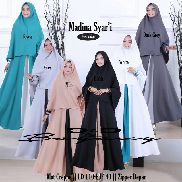 setelan set gamis syari madina
