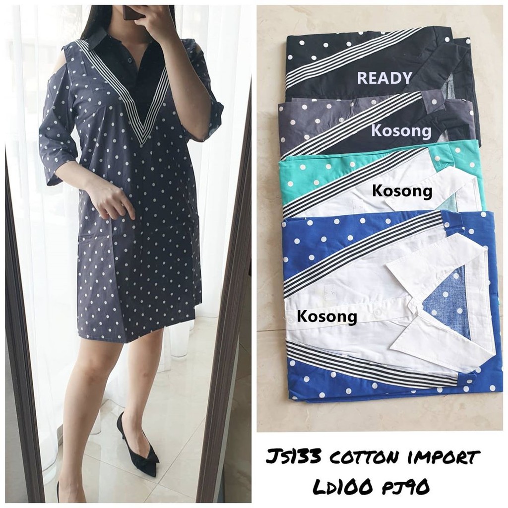 Dress Terusan Wanita Cotton Import LD100
