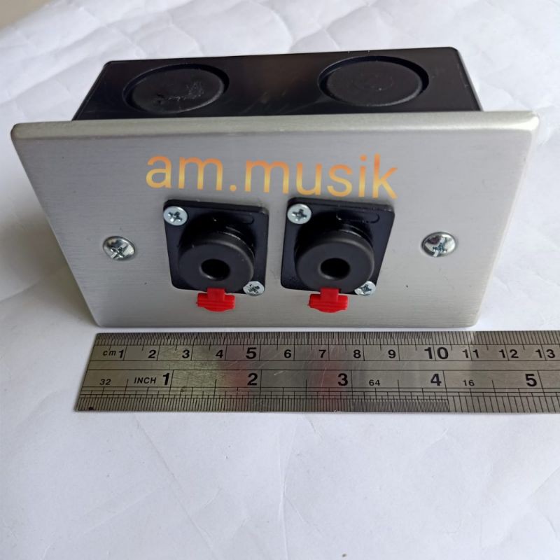 PANEL BOX MIC TANAM DI TEMBOK JACK AKAI 6.5MM 2 CHANNEL