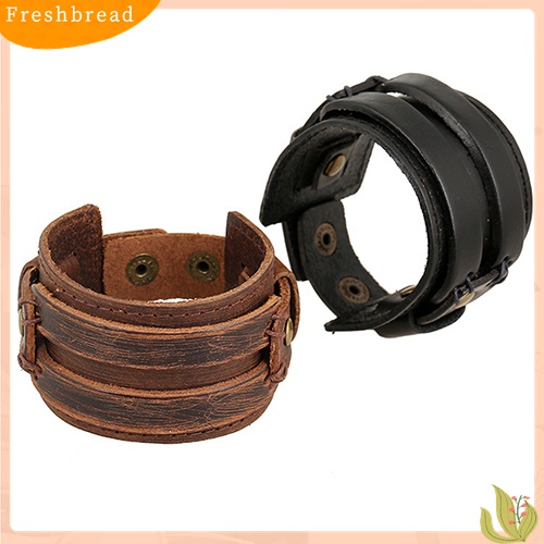 [TERLARIS]Men Women Punk Retro Wide Faux Leather Belt Bracelet Wristband Jewelry Gift