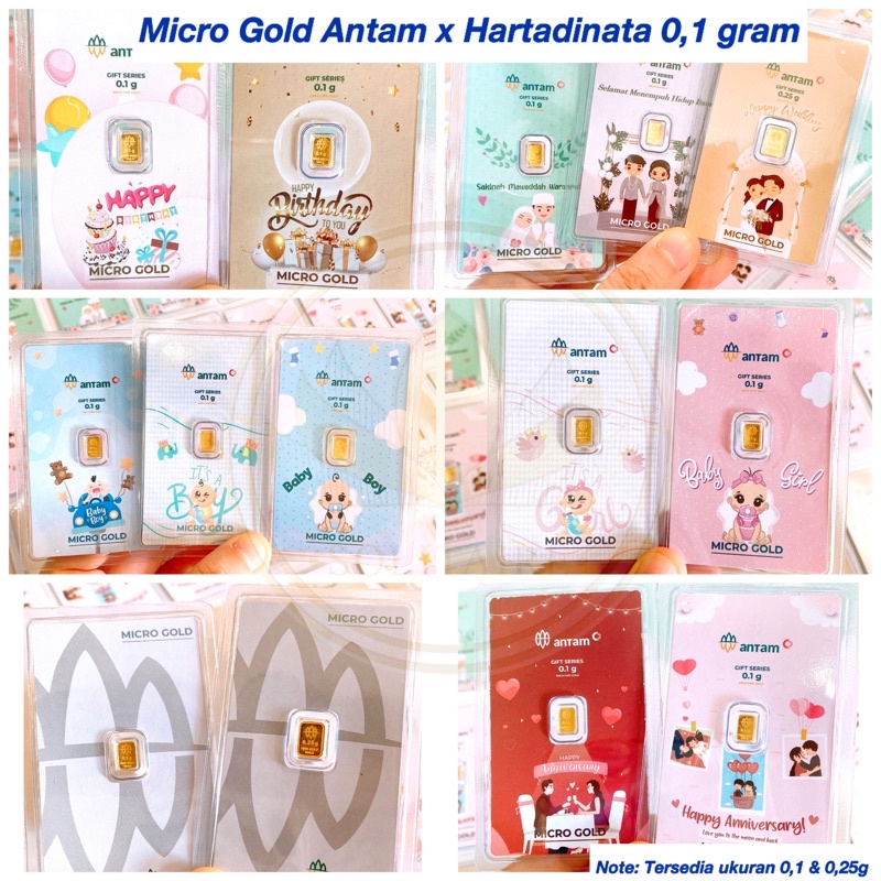 0,1g Micro Gold ANTAM HARTADINATA Premium & Gift Series Kado Hadiah EmasKITA 0,1 0.1 gr LM