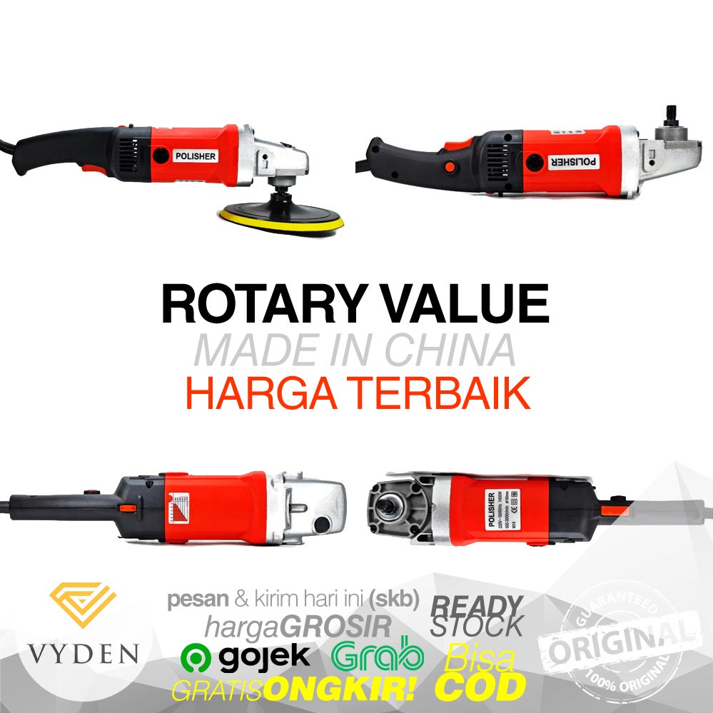 BLACK DIMENSION Rotary Polisher 7 inch Mesin Poles Banyak BONUS Tahan Lama MURAH