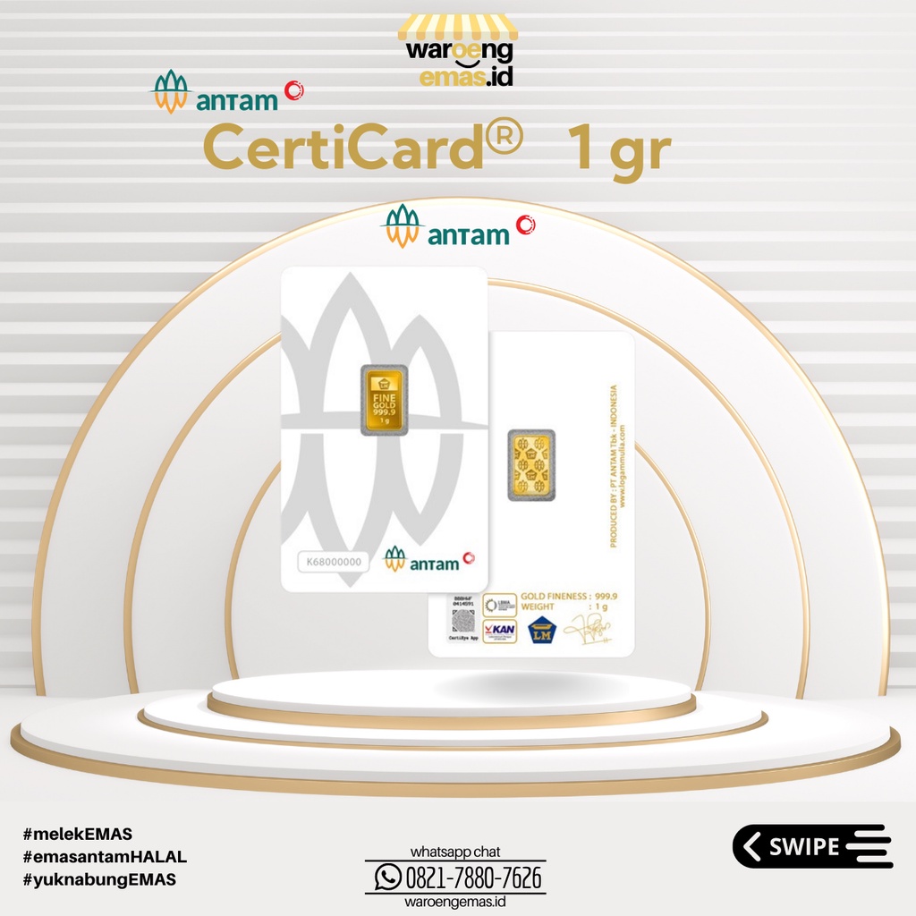 Logam Mulia Emas Antam 1 gram Press terbaru Certieye 2022