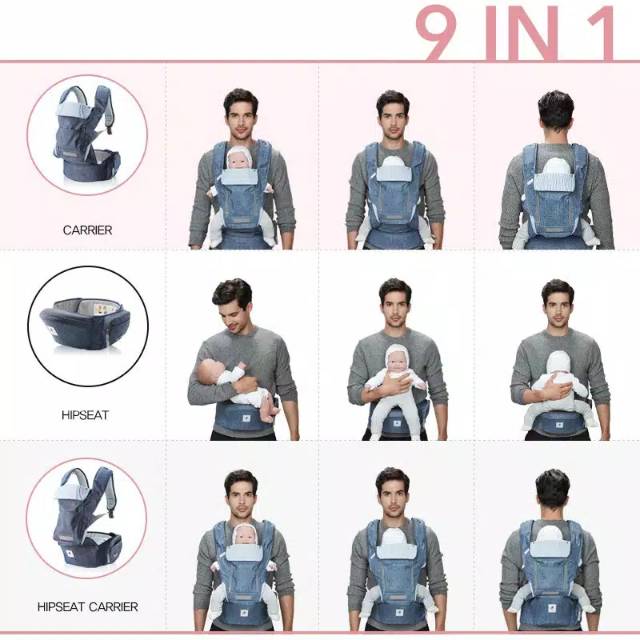 Pognae No 5 Plus Hipseat Baby Carrier Gendongan Bayi Dudukan praktis