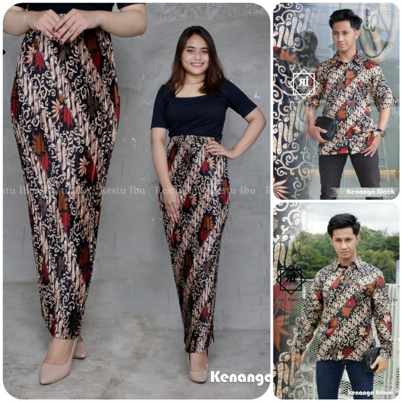BAJU BATIK COUPLE / COUPLE BATIK MODERN / KEBAYA BATIK MODERN JUMBO ROK DUYUNG PLISKET LILIT